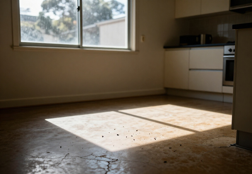 Cockroach infestation in a Balgowlah Heights kitchen before treatment